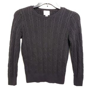St. John's Bay black cable knit sweater, Petite M